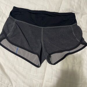 lululemon athletica Charcoal Gray Shorts with Black Waistband